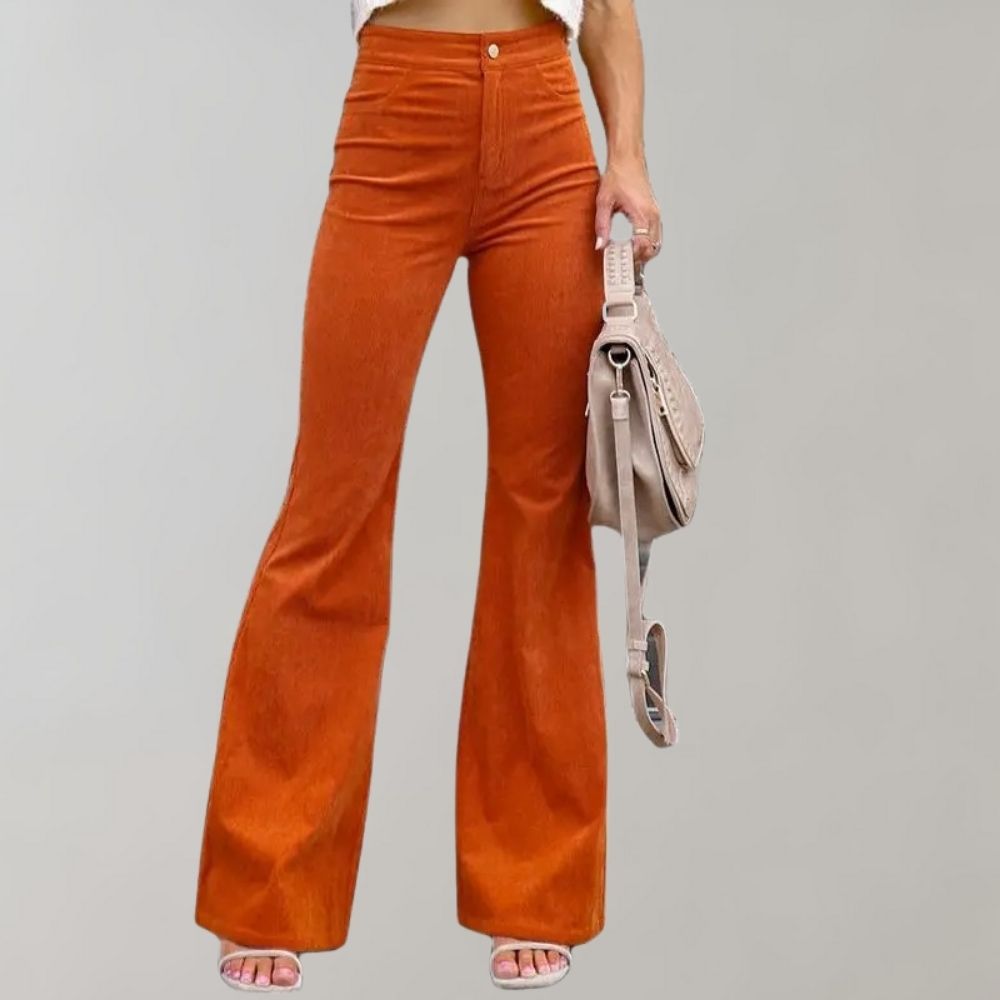 Dames Broek Wijd Model Zwart Flared Stijl