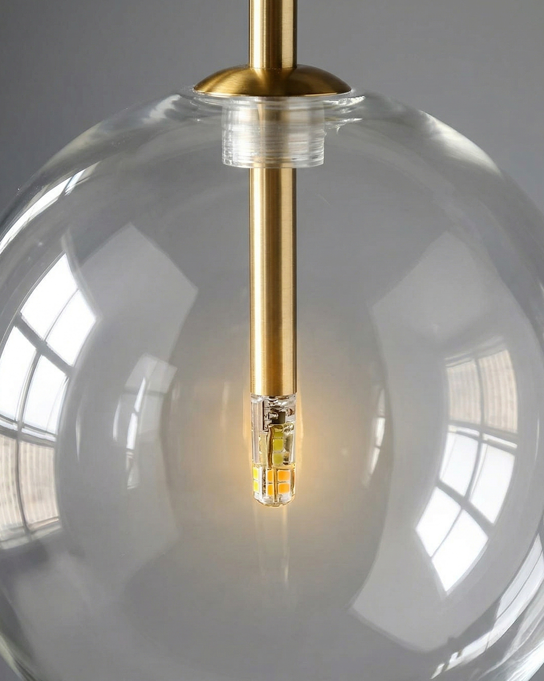 Glazen Hanglamp Bol Messing Chroom Zwart Modern Design Warm Wit 3000K 15cm 20cm 25cm Plafondverlichting Eetkamer