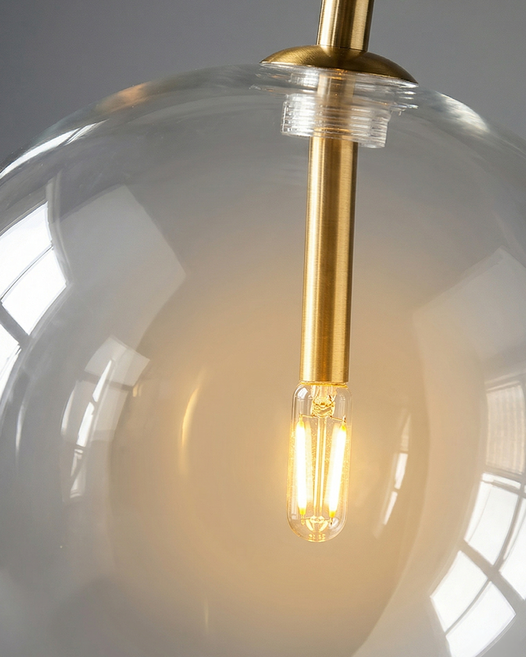 Glazen Hanglamp Bol Messing Chroom Zwart Modern Design Warm Wit 3000K 15cm 20cm 25cm Plafondverlichting Eetkamer