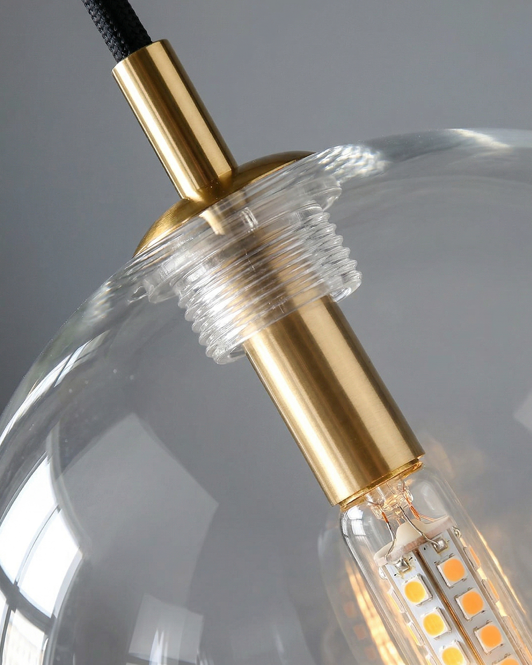 Glazen Hanglamp Bol Messing Chroom Zwart Modern Design Warm Wit 3000K 15cm 20cm 25cm Plafondverlichting Eetkamer