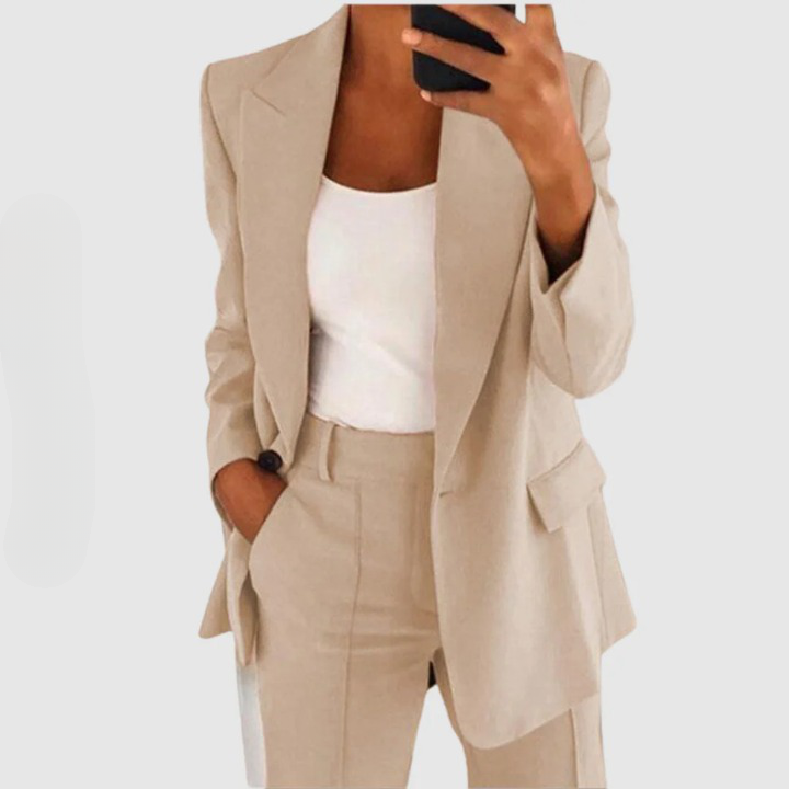Dames Blazer Set Klassiek Zakelijk Geschikt voor Kantoor