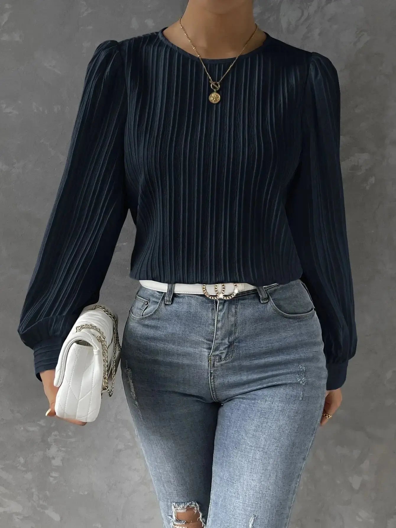 Vrouwelijke Blouse Klassiek Elegante Jurkstijl