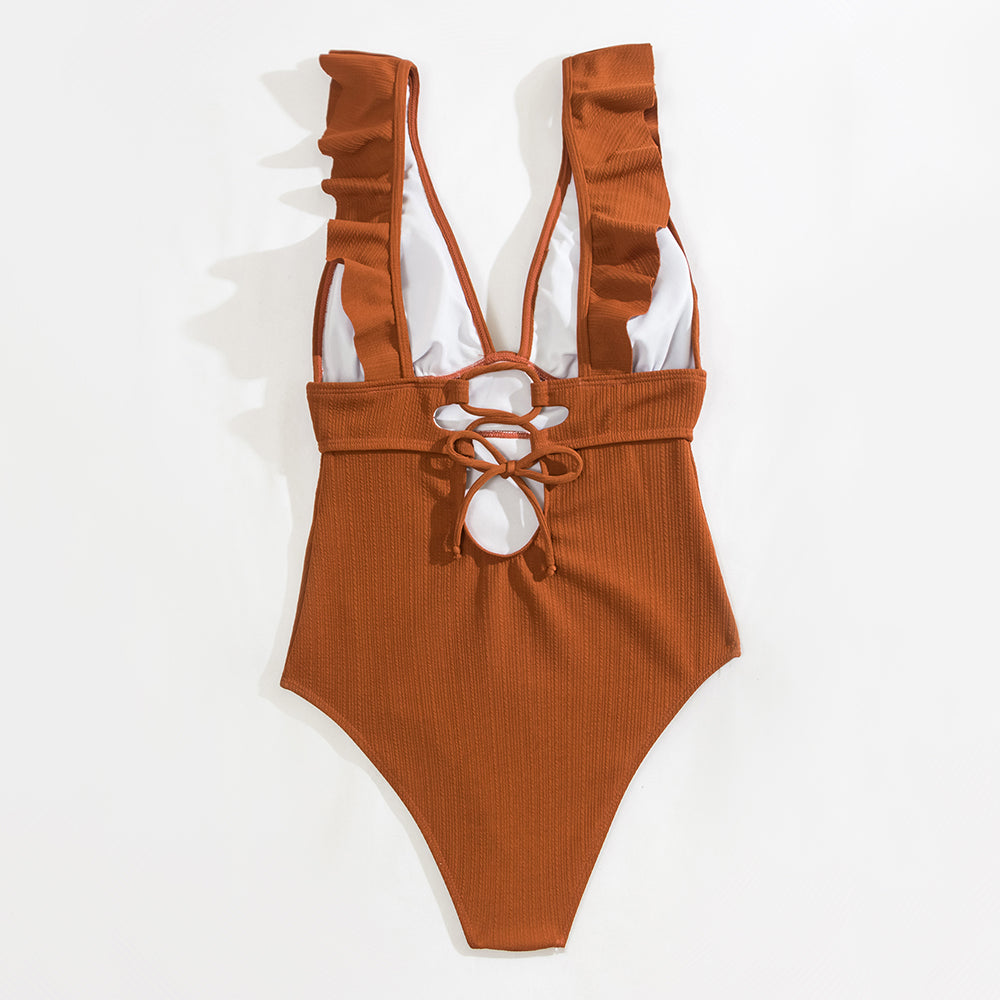 Boho Bikini met Ruches en Open Rug voor Zomer