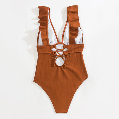 Boho Bikini met Ruches en Open Rug voor Zomer