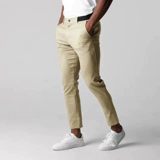 Mannen Chino Broek Zwart Slim Fit Sebastiaan