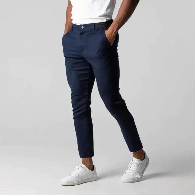 Mannen Chino Broek Zwart Slim Fit Sebastiaan