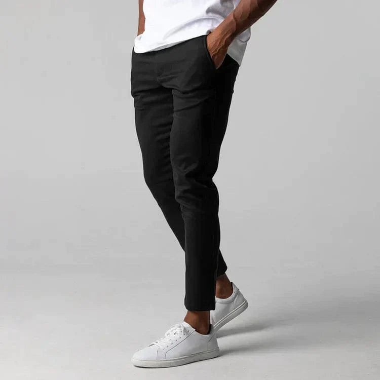Mannen Chino Broek Zwart Slim Fit Sebastiaan