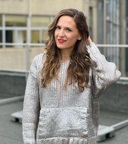 Glanzende Hoodie Metallic Look Zacht en Comfortabel