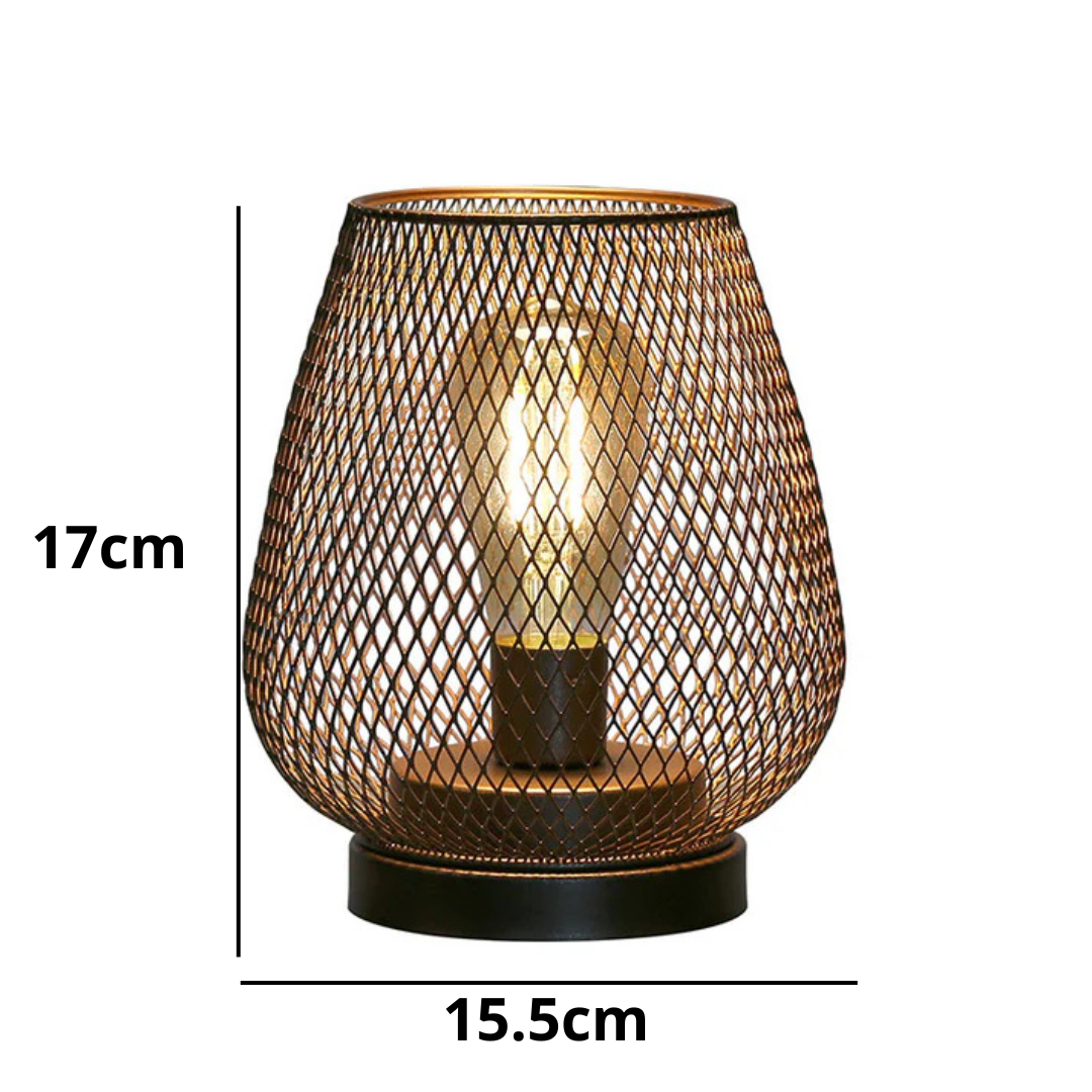 Draadloze LED Lantaarn Mat Zwart Vintage Stijl Batterij Aangedreven Sfeerverlichting Binnen en Buiten Dimbaar