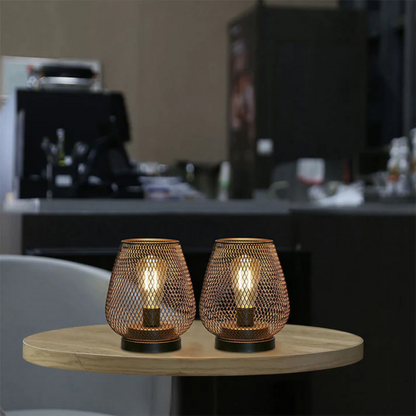 Tafellamp Draadloos Oplaadbaar Metaal Gaas Warm Wit LED Sfeerverlichting Binnen Buiten