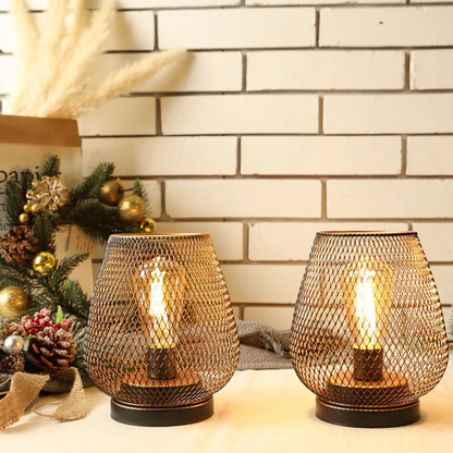 Tafellamp Draadloos Oplaadbaar Metaal Gaas Warm Wit LED Sfeerverlichting Binnen Buiten