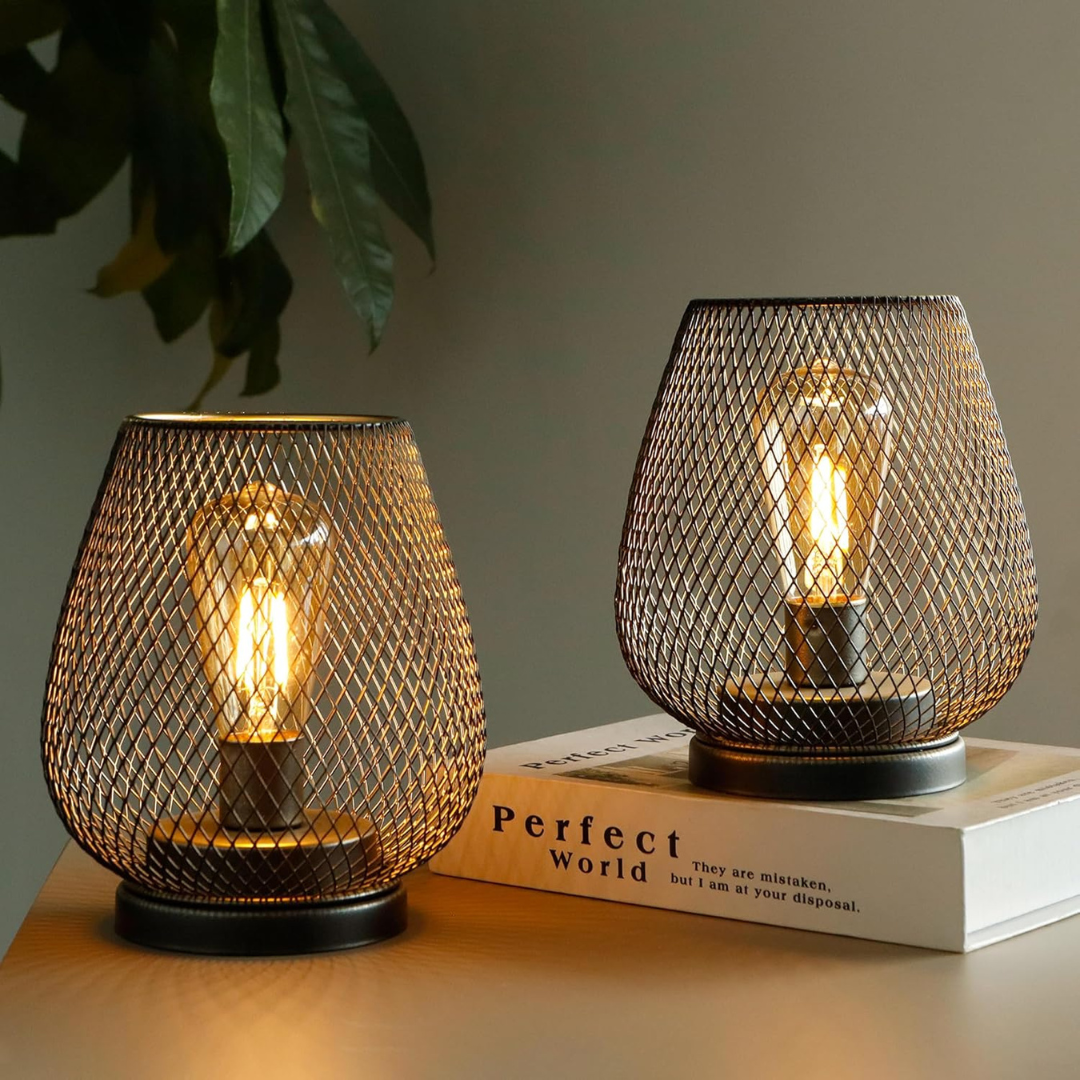 Tafellamp Draadloos Oplaadbaar Metaal Gaas Warm Wit LED Sfeerverlichting Binnen Buiten