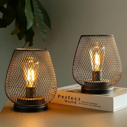 Tafellamp Draadloos Oplaadbaar Metaal Gaas Warm Wit LED Sfeerverlichting Binnen Buiten