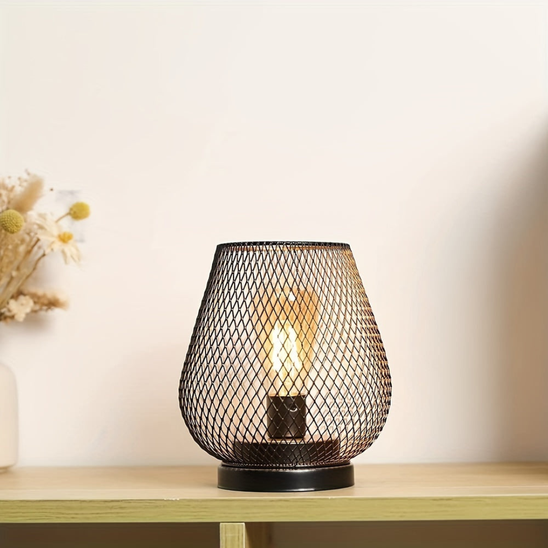 Draadloze LED Lantaarn Mat Zwart Vintage Stijl Batterij Aangedreven Sfeerverlichting Binnen en Buiten Dimbaar