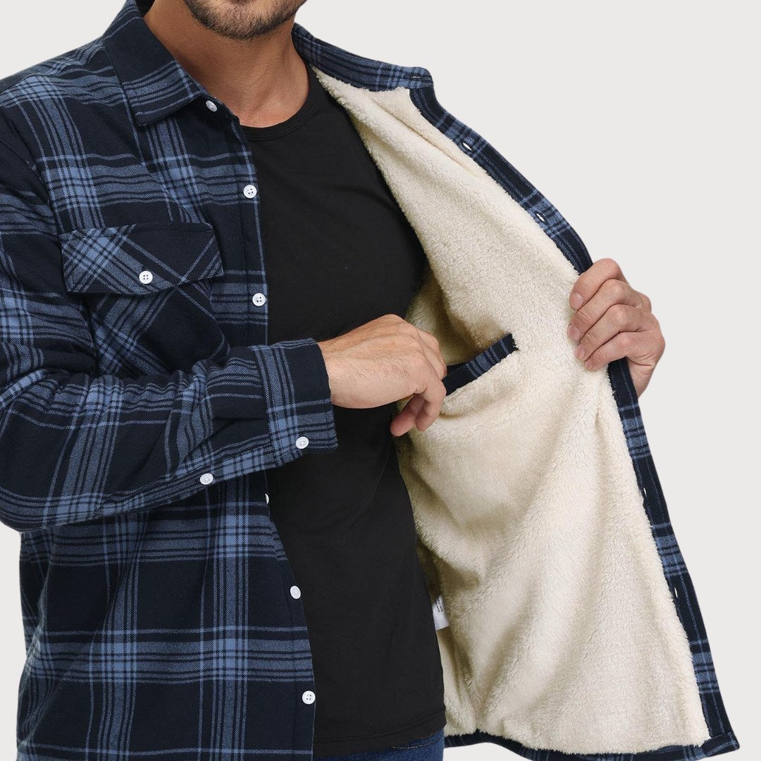 Heren Sherpa Jas Warm Gevoerd Geruit