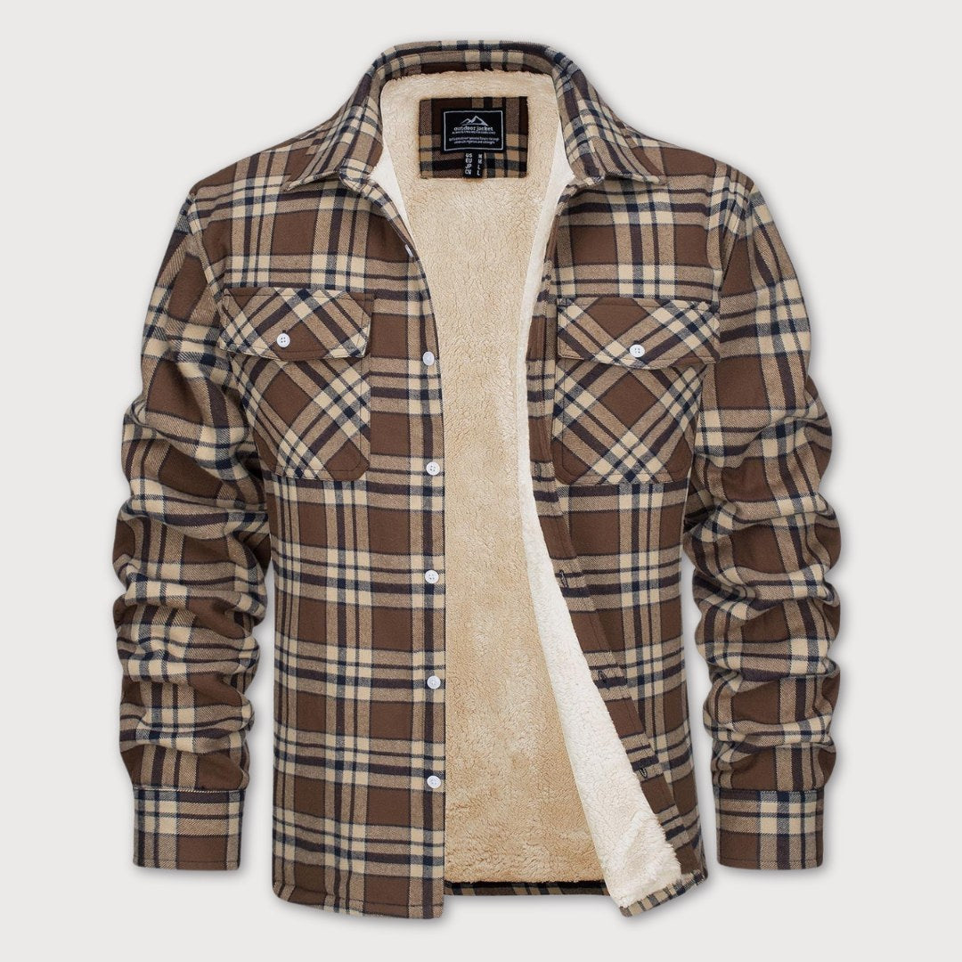 Heren Sherpa Jas Warm Gevoerd Geruit