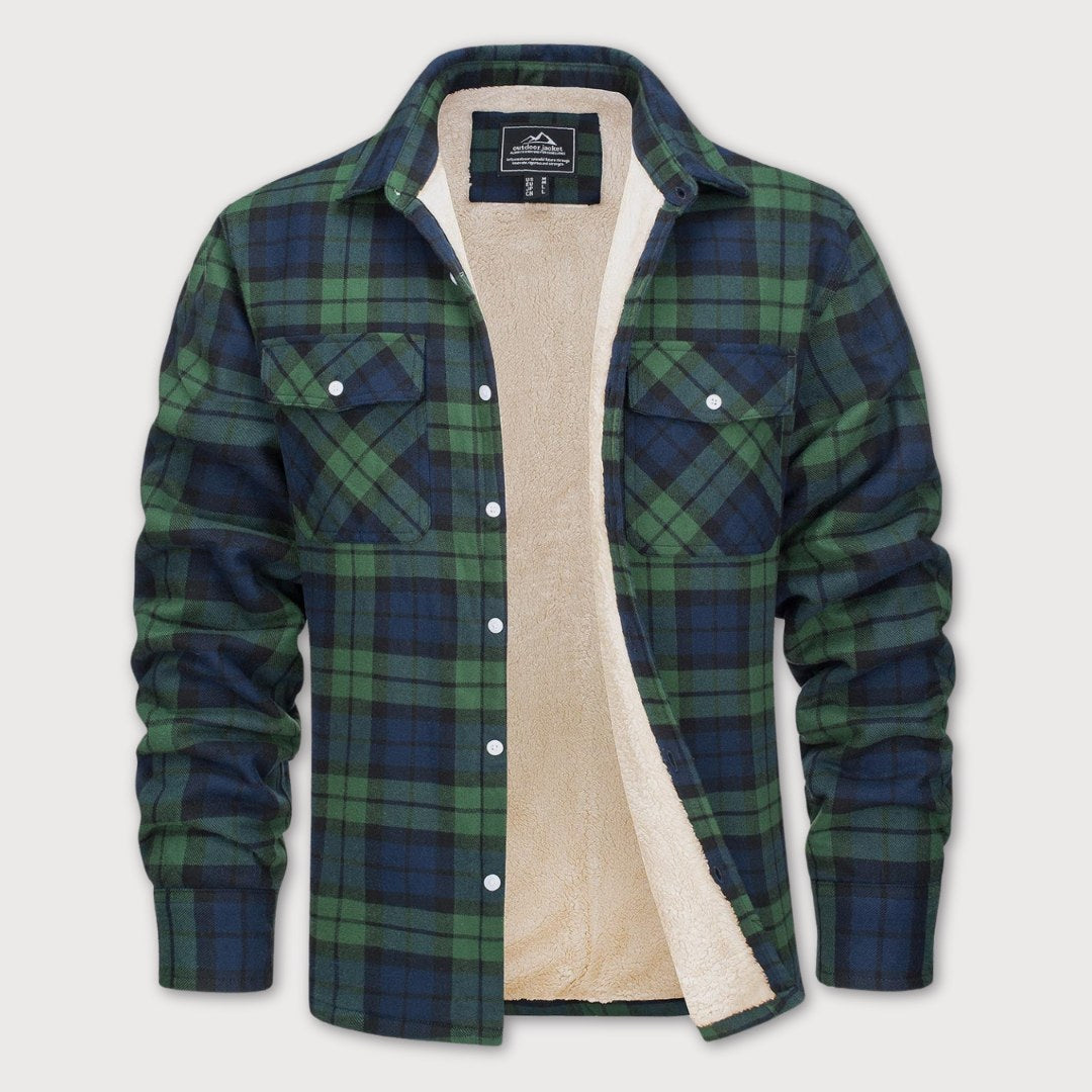 Heren Sherpa Jas Warm Gevoerd Geruit