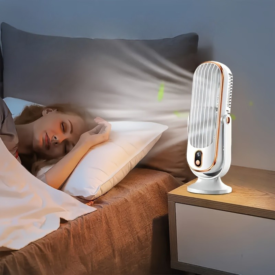 Draagbare Ventilator met 720° Rotatie Oplaadbaar - Stille USB Tafelventilator voor Bureau Thuis Kantoor