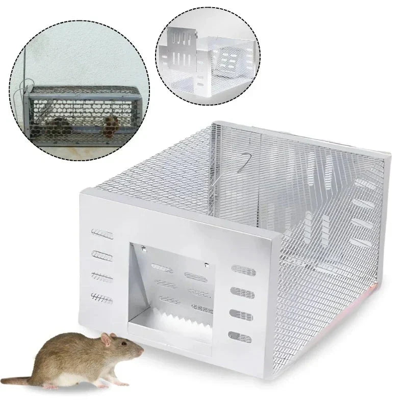 Automatische Muizenval Meerdere Vangsten Continu Knaagdierenbestrijding Gegalvaniseerd Gaas 30x22x15cm