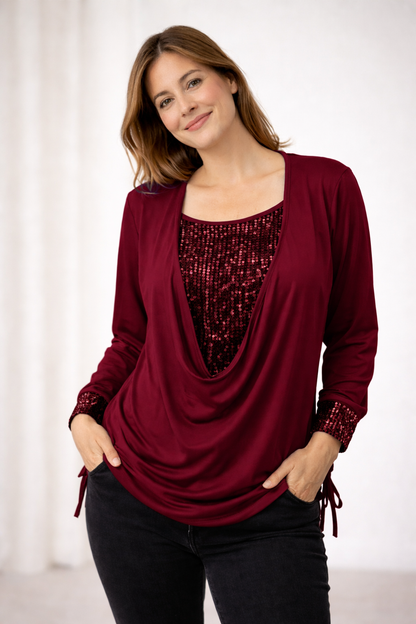 Adelheid | Elegante damesblouse met paillettendetails 3
