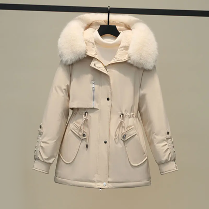 Dames Winterjas Warm Gewatteerd met Bontkraag Luxe Design - StudioMarella