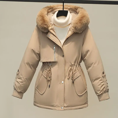 Dames Winterjas Gewatteerd met Bontkraag Warm en Luxe