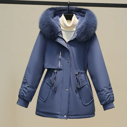 Dames Winterjas Warm Gewatteerd met Bontkraag Luxe Design