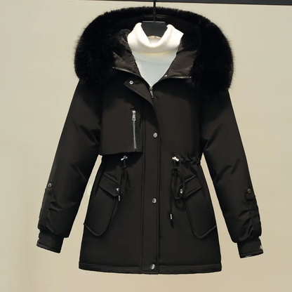 Dames Winterjas Warm Gewatteerd met Bontkraag Luxe Design