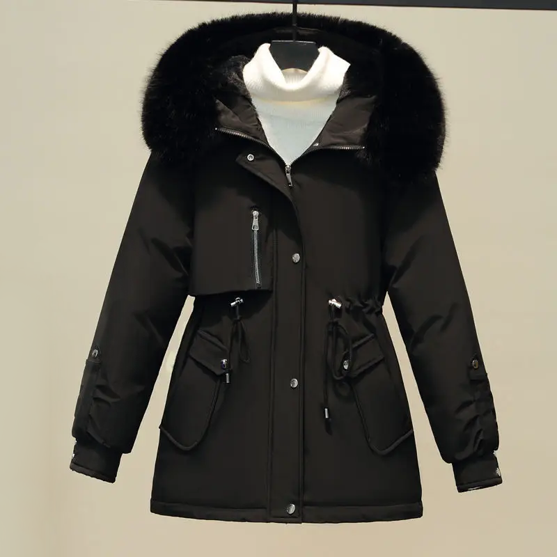 Dames Winterjas Gewatteerd met Bontkraag Warm en Luxe