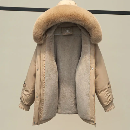 Dames Winterjas Warm Gewatteerd met Bontkraag Luxe Design
