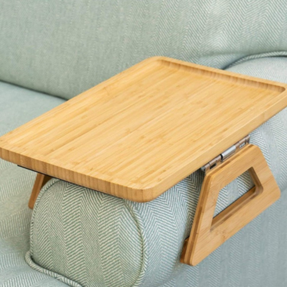 Bamboe Armsteun Tafelblad Clip-on Verstelbaar Laptophouder Snack Drankplateau Scandinavisch Bijzettafel Alternatief