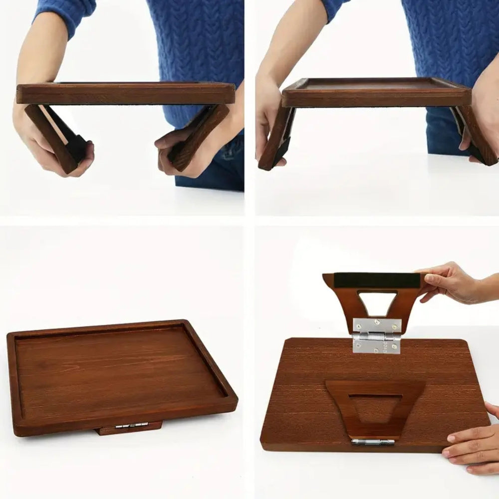 Bamboe Armsteun Tafelblad Clip-on Verstelbaar Laptophouder Snack Drankplateau Scandinavisch Bijzettafel Alternatief