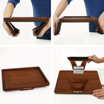 Bamboe Armsteun Tafelblad Clip-on Verstelbaar Laptophouder Snack Drankplateau Scandinavisch Bijzettafel Alternatief
