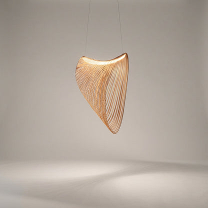 Hanglamp Hout Glas LED Scandinavisch 80 cm Woonkamer Eetkamer Sfeerverlichting Sculpturaal Naturel Pendellamp Plafondlamp Design