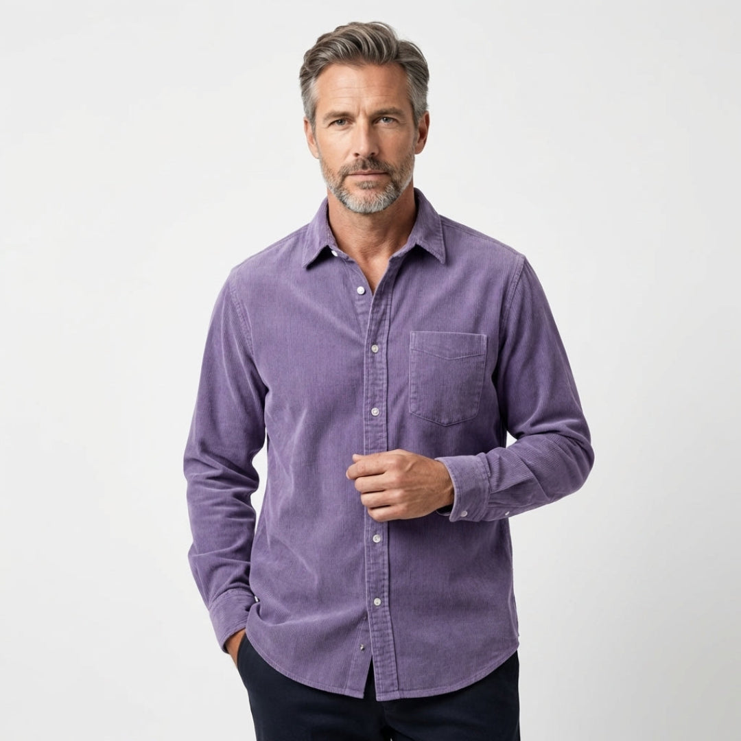 Corduroy Overhemd Heren Casual Lichtbruin - StudioMarella