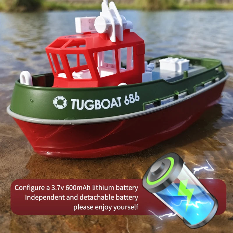 RC Sleepboot Watermodel met Dubbele Motoren Radiobesturing 50 Meter Bereik Waterspeelgoed voor Kinderen