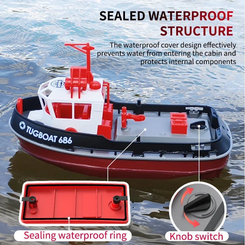 RC Sleepboot Watermodel met Dubbele Motoren Radiobesturing 50 Meter Bereik Waterspeelgoed voor Kinderen