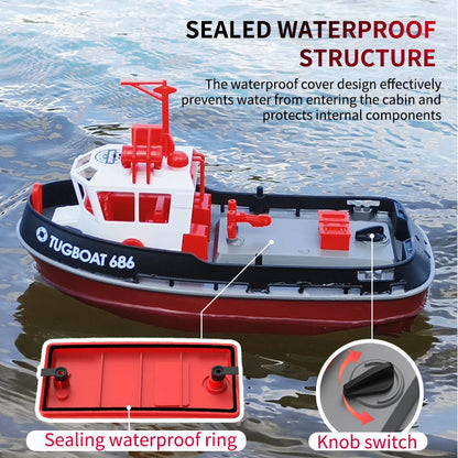 RC Sleepboot Watermodel met Dubbele Motoren Radiobesturing 50 Meter Bereik Waterspeelgoed voor Kinderen