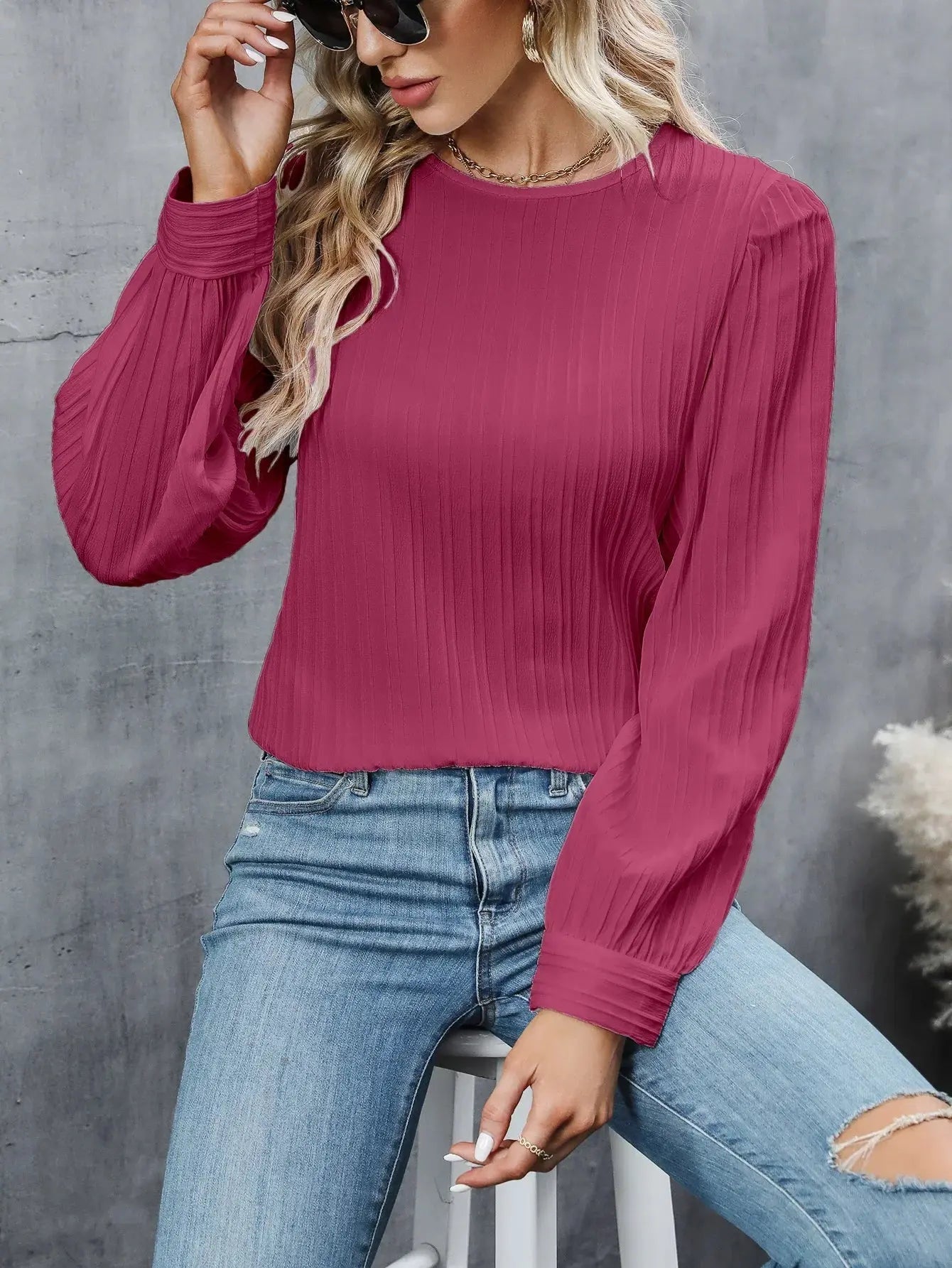 Vrouwelijke Blouse Klassiek Elegante Jurkstijl