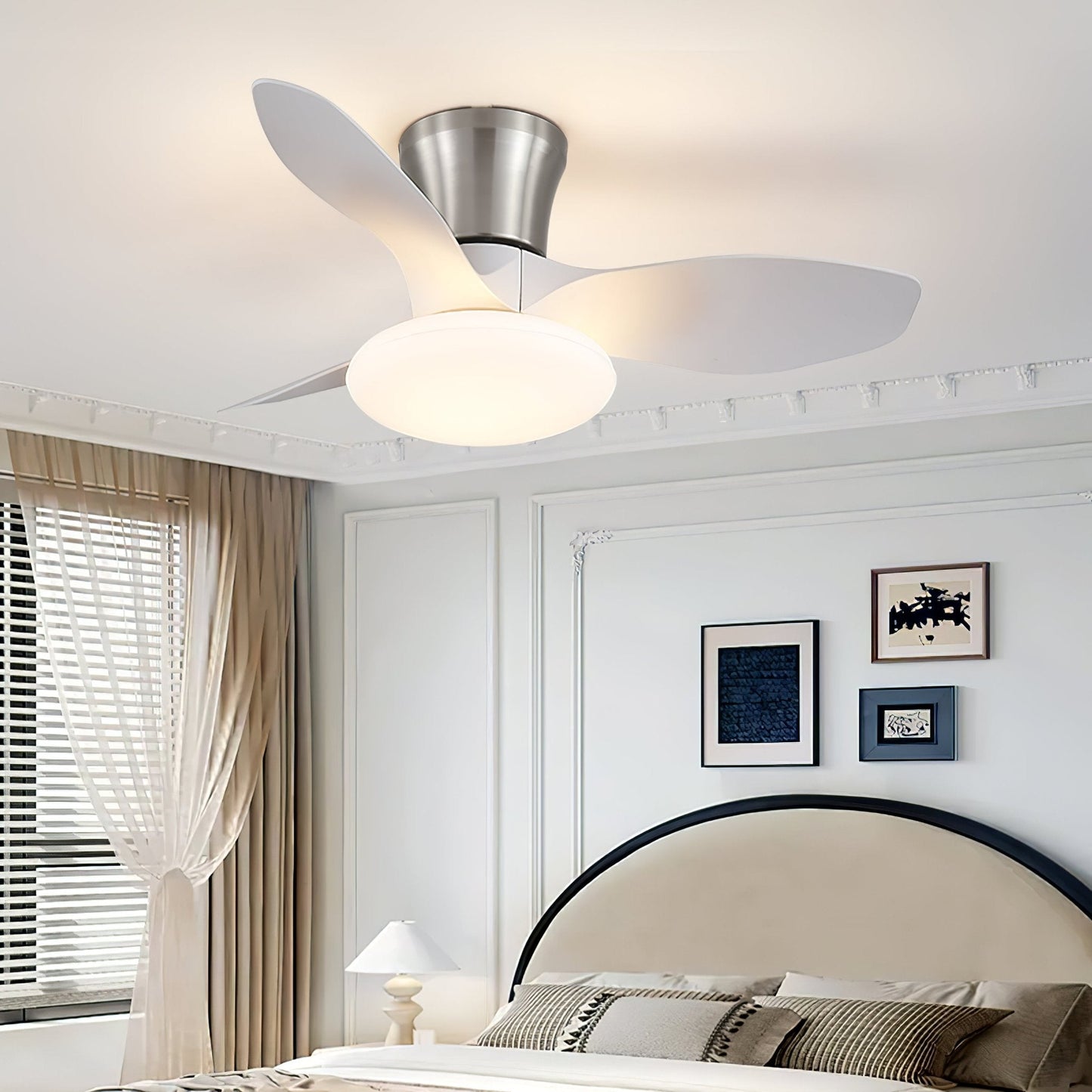 Moderne Design Plafondventilator met LED-Verlichting | Houten Bladen