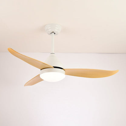 Moderne Plafondventilator Fia met Verlichting 3 Snelheden Afstandsbediening ø106 cm Zwart Wit Houtkleur