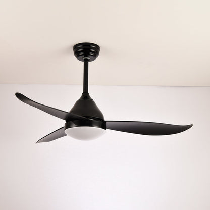 Moderne Plafondventilator Fia met Verlichting 3 Snelheden Afstandsbediening ø106 cm Zwart Wit Houtkleur