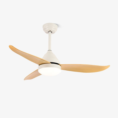 Moderne Plafondventilator Fia met Verlichting 3 Snelheden Afstandsbediening ø106 cm Zwart Wit Houtkleur