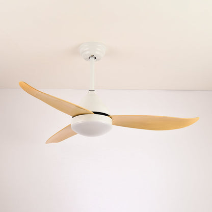 Moderne Plafondventilator Fia met Verlichting 3 Snelheden Afstandsbediening ø106 cm Zwart Wit Houtkleur
