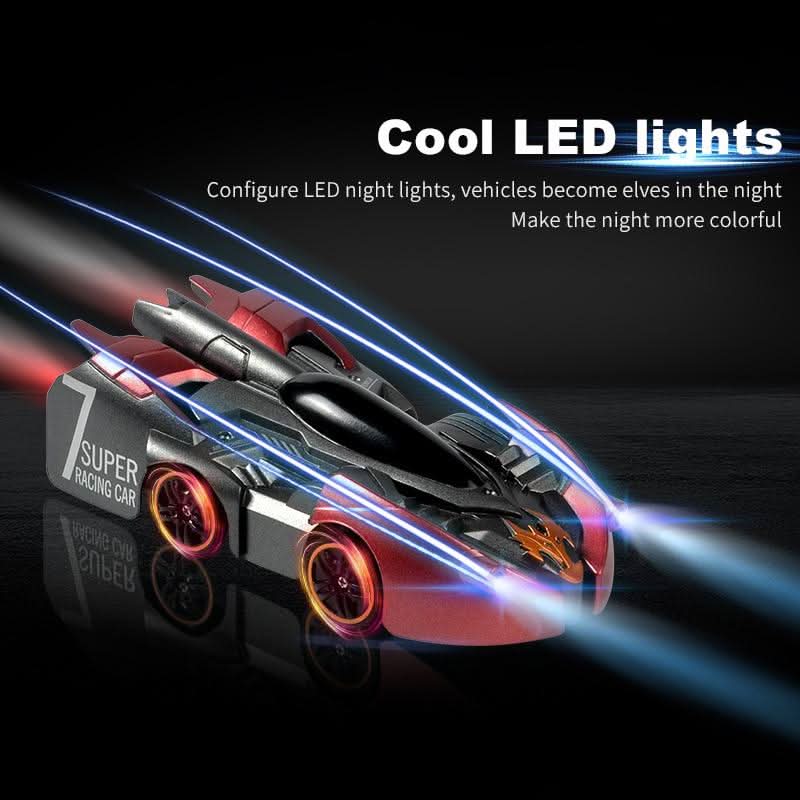 Bestuurbare RC Stuntwagen met Wandklim en LED-verlichting voor Binnen