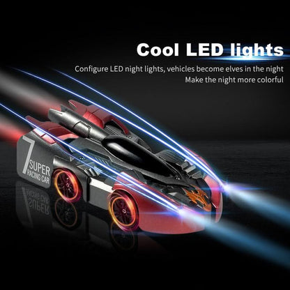 Bestuurbare RC Stuntwagen met Wandklim en LED-verlichting voor Binnen