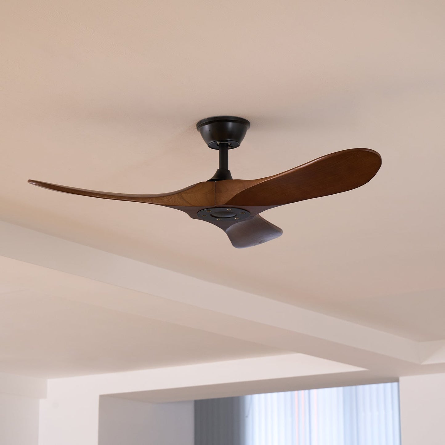 Leno Houten Plafondventilator Walnoot Stil 6 Snelheden Woonkamer Slaapkamer Design Ventilator Met Afstandsbediening Modern Interieur