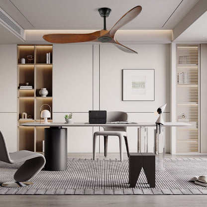 Plafondventilator Slaapkamer Stil Walnoot Houten Bladen 106 cm 132 cm 6 Snelheden
