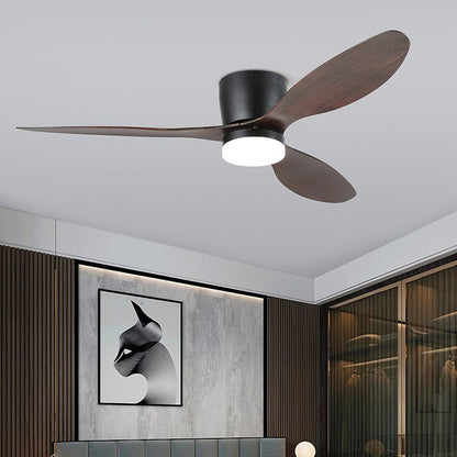Plafondventilator met Verlichting Hout Minimalistische Stijl met Drie Snelheden Afstandsbediening voor Moderne Slaapkamer Woonkamer