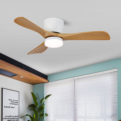 Plafondventilator met Verlichting Hout Minimalistische Stijl met Drie Snelheden Afstandsbediening voor Moderne Slaapkamer Woonkamer